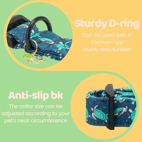 Collier pour chien réglable et durable à boucle rapide bleue - 4