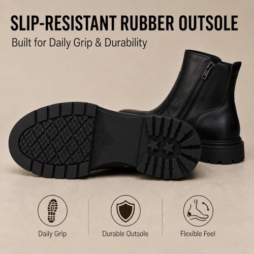 Image of Men's Premium Leather Chelsea Boots | Double Elastic Gussets & Breathable OrthoLite Anti-Odor Insoles | Slip-Resistant Rubber Outsole, Leather Lined for All-Day Comfort (Casual & Work)