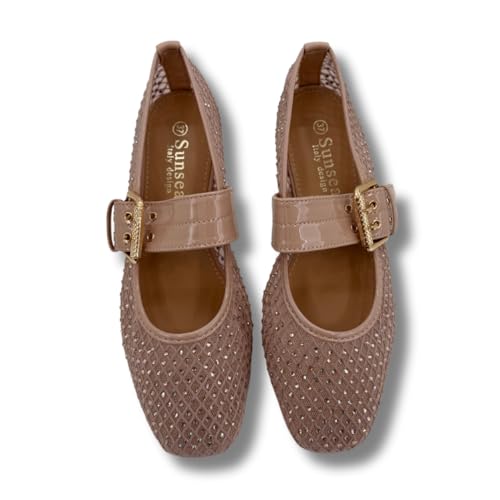 SUNSEA Shoes Bailarinas Mujer de Puntera Cuadrada con Tacón Bajo y Correa Ajustable con Hebilla. Zapatos Mujer Mary Jane (Champagne, Sistema Tallas Calzado EU, Adulto, Números, Mediano, 41) SUNSEA Shoes Bailarinas Mujer de Puntera Cuadrada con Tacón Bajo y Correa Ajustable con Hebilla. Zapatos Mujer Mary Jane (Champagne, Sistema Tallas Calzado EU, Adulto, Números, Mediano, 41)