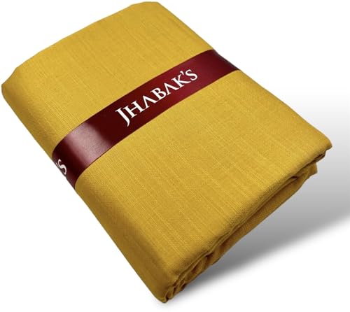 Image of JHABAK'S Men's 100% Pure Cotton Unstitched 1.7 Meters Shirt Piece - 3.25 Meters Suit Fabric Set with Cufflinks (Multicolour, All Weather Fabric, Attractive Box)