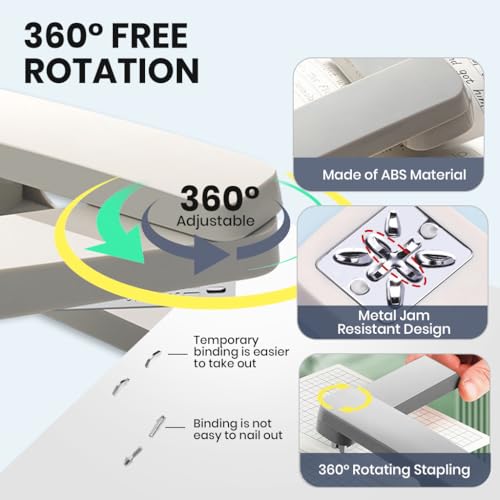 Image of Swing Arm 360 Degree Rotating Stapler, 25 Sheets, 5000 Staples