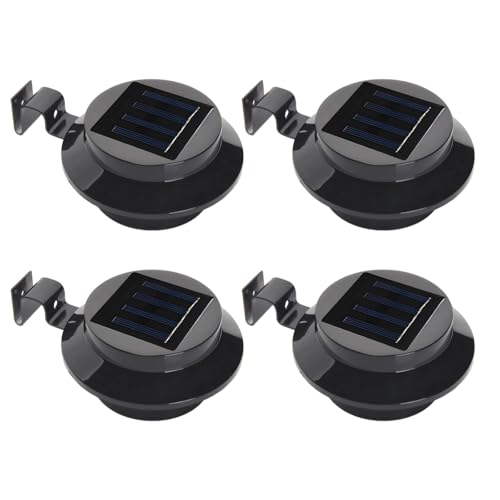 Lampe solaire d'extérieur LED pour clôture et jardin en fonte d'aluminium - Lot de 4