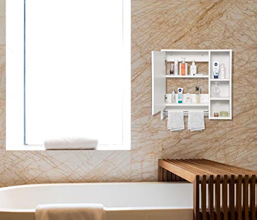 eSituro-Mueble-Suspendido-de-Espejo-Mueble-Colgante-Armario-de-Ducha-Armario-de-Pared-con-Toallero-y-Estante-de-Medicamentos-Armario-de-Bano-con-Puertas-Blanco-60x20x60cm-SBP0056