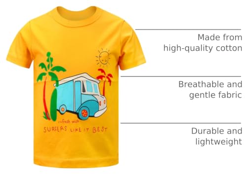 Image of DEEKEY Toddler Boys Shirts Short-Sleeve Little Kids t Shirts Boys' Tops, Tees & Shirts Graphic TEE Age for 2-7 Years 4-Pack