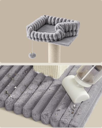 Feandrea drapak dla kota, z pluszową platformą, wysokość 71 cm | Z plecionego sizalu, podstawa 45 x 40 cm, z pluszową ku