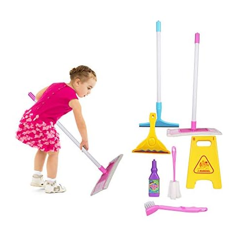 Vilobos Kids Cleaning Set 7-Piece Toddlers Pretend Play Toy Kit Includes Cleaning Toys + Housekeeping Accessories for Boys and Girls Over 3 Years Old Cover