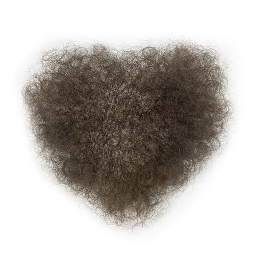 INFTOYCO Fake Private Hair Invisible Realistic Bikini Body Hair Handmade full Lace Fake chest hair mustache for Men and Women (Dark Brown)