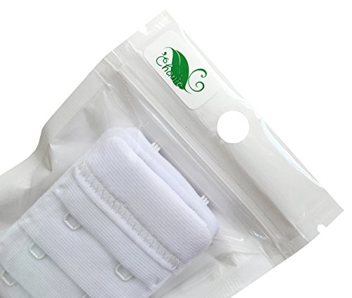 Chanie Damskie opakowanie z 3 miękkimi rozszerzeniami do biustonosza z 2 haczykami 6,1 cm x 3,8 cm