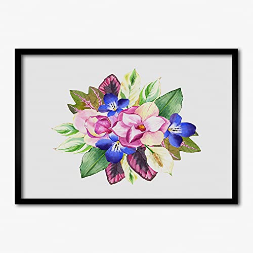 Affiche bouquet de fleurs sous cadre photo 70x50 cm Tulup tableau deco mdf