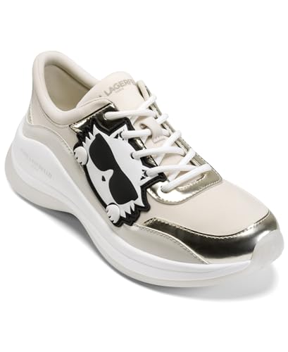 Basket Karl Lagerfeld Femme Coty en dentelle blanche et noire à lacets