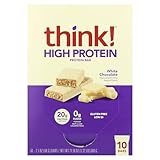 Think ! High Protein Bars, White Chocolate, 10 Bars, 2.1 oz (60 g) Each