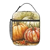 MXDLKSWPOH Lonchera térmica para mujeres y hombres, lonchera térmica de otoño, acuarela, calabazas, bolsa de almuerzo para picnic y viajes