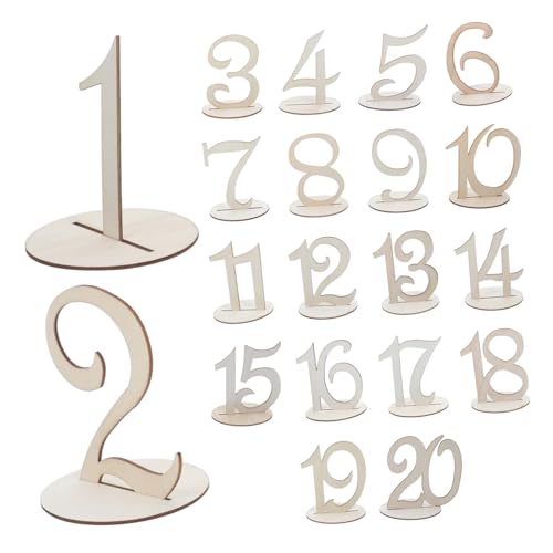 SOESFOUFU 1Set Rustic Wooden Table Numbers with Stand Elegant Wedding Reception Signs for Banquets Parties and Events Creative Wood Number Holders for Easy Seating Arrangements