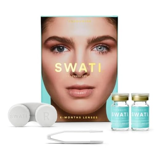 Swatii Premium Coloured Contact Lenses, 6 Month Use (Turquoise Grey Blue, 6 Month Use (Zero Power))