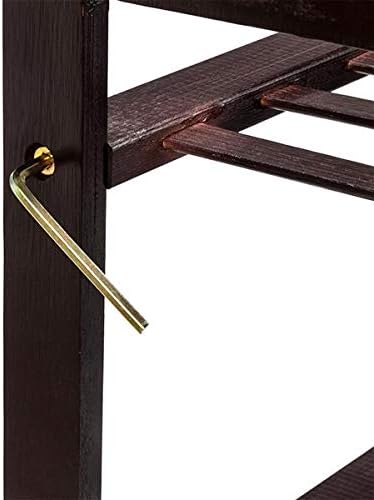 4 Tier Shoe Rack Bench, Wooden, Black, 26.77"L x 9.84"D x 28.74"H