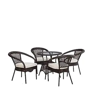 Artic Fashion|D-8 Patio|Indoor| Outdoor| Living Room | Balcony | Garden | (4 Chair + 1 Table)|Furniture Set |Coffee Chair Set |Powder Coated|