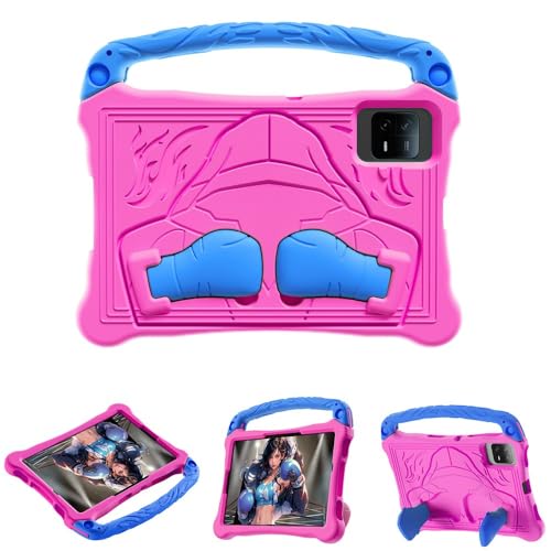 Coque Honor Pad X8a NDL-W09 silicone enfant rose bleu avec sangle sécurité