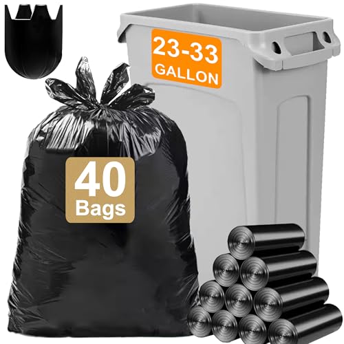 Image of 23-33 Gallon Heavy Duty Trash Bags 30 Count 1.2 MIL THICK with Twist Ties Compatible with Rubbermaid Brute & Winco 23-33 Gallon Slim Jim Trash Bags Tear-Resistant HEAVY DUTY