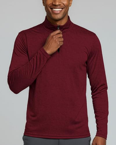 Image of Real Essentials 3 Pack: Men's Dry-Fit Active Quarter Zip Long Sleeve Athletic Performance Pullover (Available in Big & Tall)