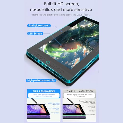Tableta de dibujo gráfica portátil BT-13HDK de 13,3" con panel digital antirreflejo LED 2