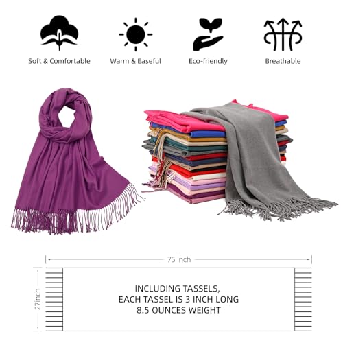 Image of RIIQIICHY Women's Fringe Shawl Wrap Pashmina Scarf for Wedding Evening