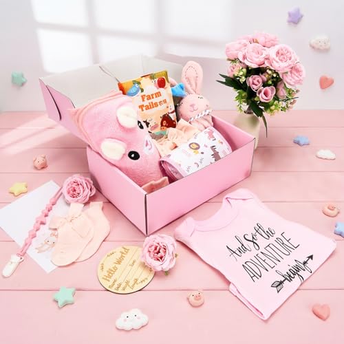 Image of Defresit 13Pcs Baby Shower Gift, Baby Girl Gift Basket