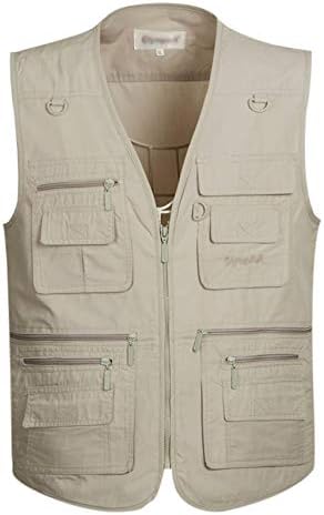 Gihuo Men's Summer Outdoor Work Safari Fishing Travel Vest With Pockets (XX-Large, Beige)