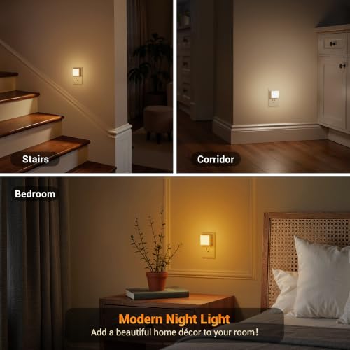 Image of JandCase LED 3CCT Night Lights Plug into Wall, 0.3W Plug in Night Light | Dimmable, Dusk to Dawn Sensor, 2 Pack Bright Nightlight Auto-On /Off, for Adults Kids Room Bedroom Bathroom Hallway Kitchen