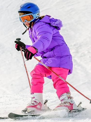 Image of Geyoga Kids Waterproof Winter Snow Ski Gloves for Boy Girl Outdoor Warm Thickening Snowboard Gloves