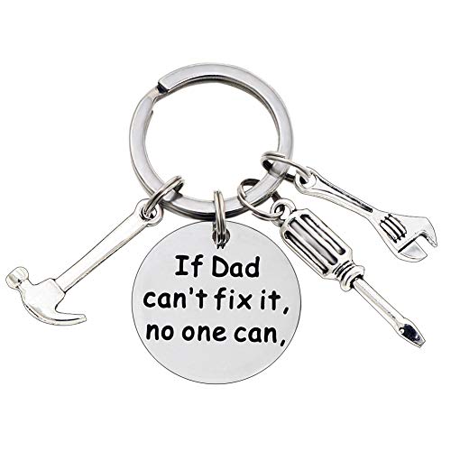 Fathers Day Gift - If Dad Can't Fix It No One Can Keychain Decorative Outdoor Keychain Handbag Decor Gift For Dad Birthday Gift