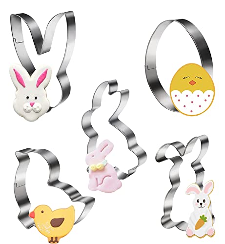 Aohcae 5 Stück Ausstechformen Ostern, Ausstecher Ostern Keksausstecher Ostern Bastelset Ostern Ideales Ostergeschenk & für Osterplätzchen Cover