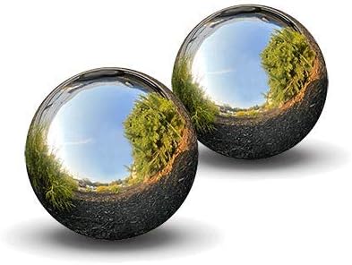 BestNest Esschert Design Stainless Steel Gazing Balls, 4" Dia., Pack of 2