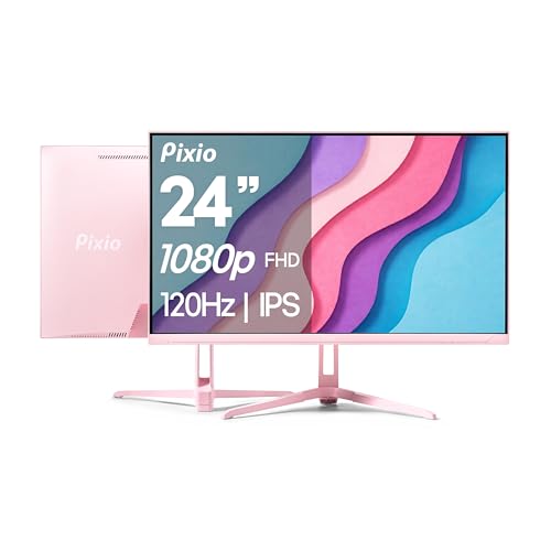 Pixio PX246 Wave Pink 24 inch 120Hz Refresh Rate FHD 1080p Resolution IPS Panel 4ms GTG Response...