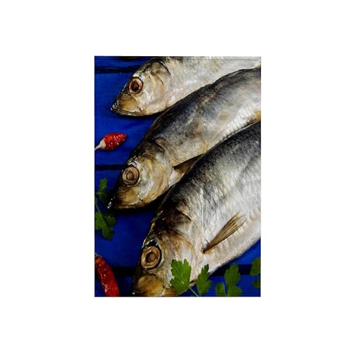 3dRose Dried and Smoked Atlantic Herring, Cuisine 15x22 Hand Towel