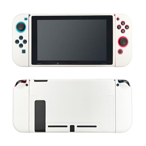Ryo楽々生活館 Switch 対応 保護 ケース Joy-Con カバー 分離式 3点セット スイッチ 用 保護 カバー 装着簡単 TPU製 ソフト 耐衝撃 スイッチ 対応 switch 専用 ケース ジョイコン カバー ホワイト（Amazon）