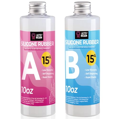 LET'S RESIN 580g Silicone Mould Making Kit, Translucent Silicone Rubber, 1:1 by Weight, Super Elastic Liquid Mold Making Silicone - Ideal for 3D Molds, Resin Molds, Silicone Molds - 4H Fast Cure