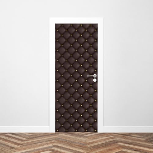 Sticker Porte Capiton Marron 204 x 83 cm