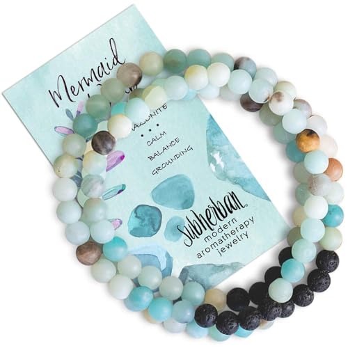 Essential Oil Lava Rock Diffuser Bracelet – HANDMADE IN THE USA – Aromatherapy Gemstone Bracelets for Women – Relaxation Gift for Women