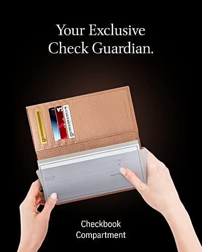 Image of Access Denied Genuine Leather Checkbook Cover For Women & Men - Checkbook Holder For Duplicate Checks Card Wallet RFID