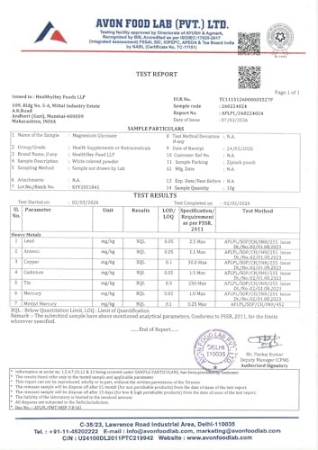 Image of HealthyHey Nutrition Magnesium Glycinate High Absorption for Sleep, Cramps, & Nerves Health -300 Vegetable Capsules