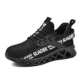 [SUADEX] 安全靴 メンズ 作業靴 レディース あんぜん靴 鋼先芯 つま先保護 セーフティーシューズ 耐滑 耐摩耗 通気性 工事現場 ワークシューズ 釘踏み抜き防止 ブラック 30.5cm