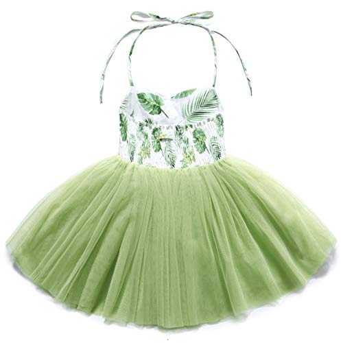 Flofallzique Green Baby Girls Dress Infant Tutu Tulle Floral Wedding Kids Sundress(1, Vintage Green) #TOP1