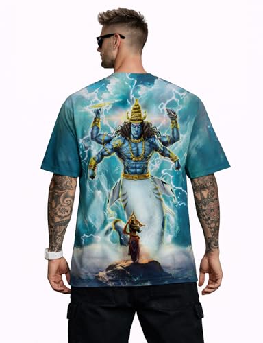 Image of STAND OUT All Over Printed Shiva, Krishna, Hanuman, Kali, Ram and Ravana, Ramayan, Bagavath Githa, Buddha Religious, Spiritual, Hindu Gods T-Shirts