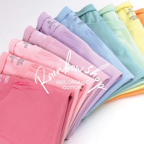 HonestBaby 5-Pack Puff Sleeve T-Shirts 100% Organic Cotton Baby, Toddler, Little Kid, Girl4