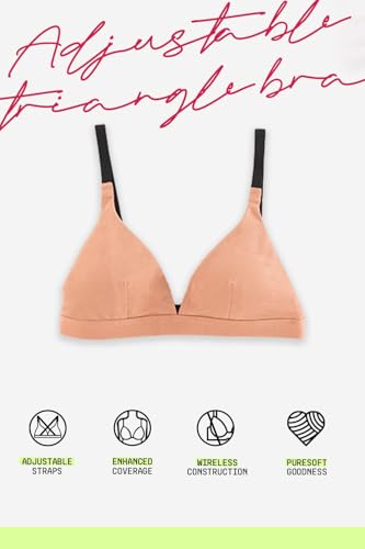 Image of &Circus PureSoft True Fit Triangle Non Padded Bra for Women | Deep Neck Plunge Bra for Women | Triangle Low Coverage Bra