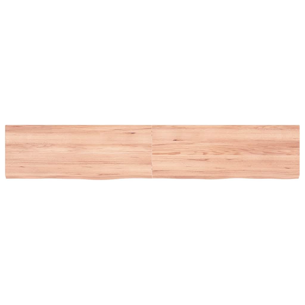Piano per lavabo in legno massiccio di quercia, 160 x 30 x (2-4), laccato con bordo naturale, versatile come piano di lavoro da cucina, piano di lavoro, piano in legno per ristrutturazione, fai