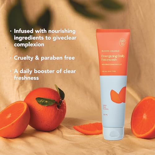 Image of BBB Better Body Bombay Brightening Daily Facewash | Blood Orange Refreshing Vitamin C Face Wash 100 ml each | Glow Reviving Brightening Face Wash | All Skin Type (Pack of 2)
