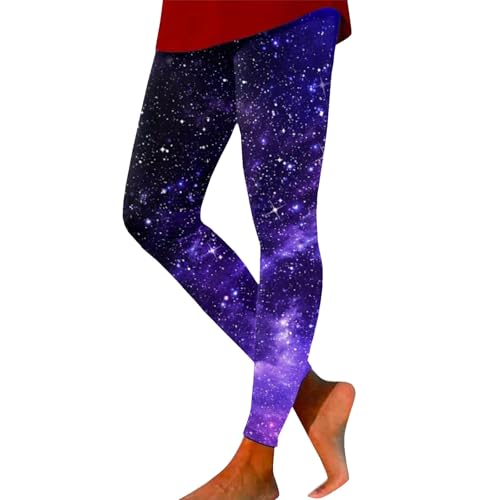 Legging thermique pour femme - Legging Galaxy - Taille haute - Costume de galaxie - Legging imprimé coloré - Pantalon de yoga extensible - Pantalon de yoga...