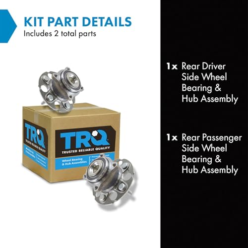 Image of TRQ Rear Left and Right Wheel Bearing and Hub Assembly Set 2 Piece