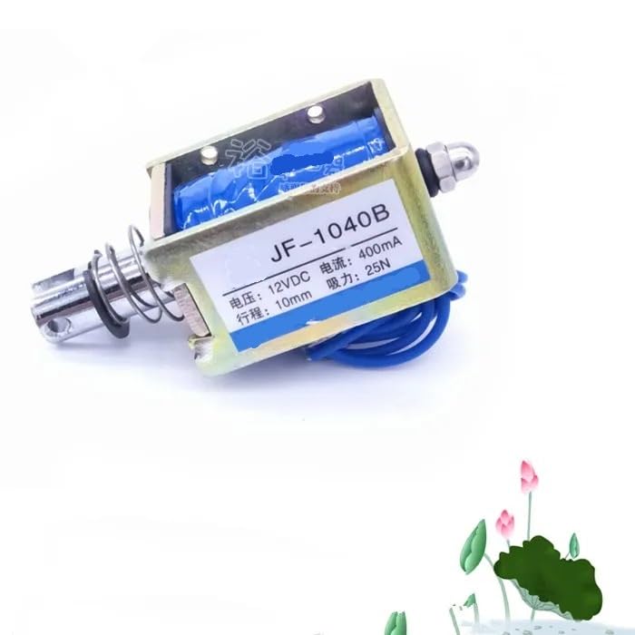 DC 12V/24V 400mA Push Pull Type Open Frame Solenoid Electromagnet 10mm 25N 5.5LB JF-1040B(DC24V)